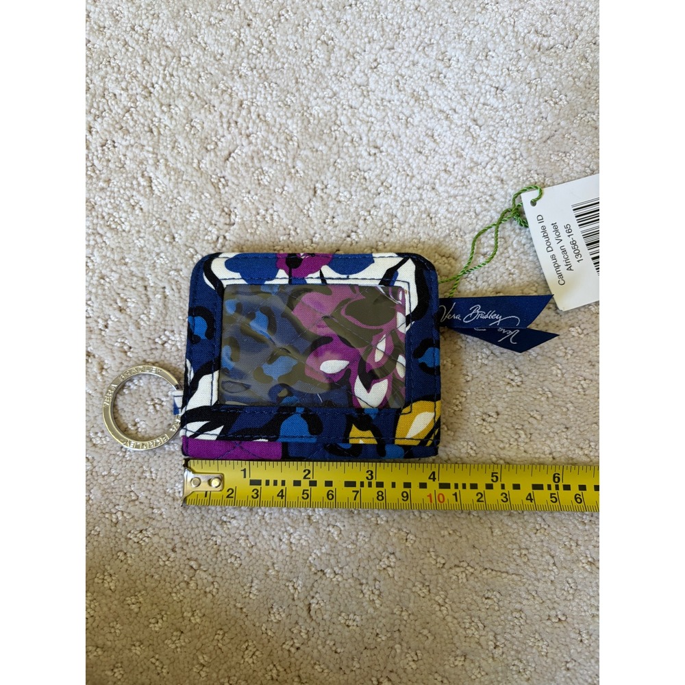 Vera Bradley Campus Double ID African Violet NWT Boho Floral Wallet *Retired*